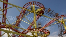 Rollercoaster in the Prater amusement park in Vienna