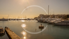 Sunset in the harbour of Piräus (Greece)