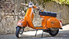Vespa with authentic background